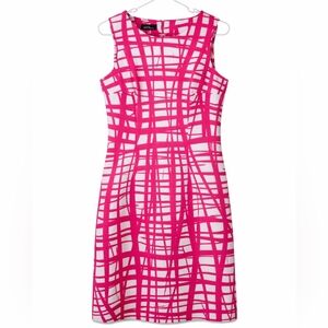 Alyx Fuchsia and White Grid Sheath Dress